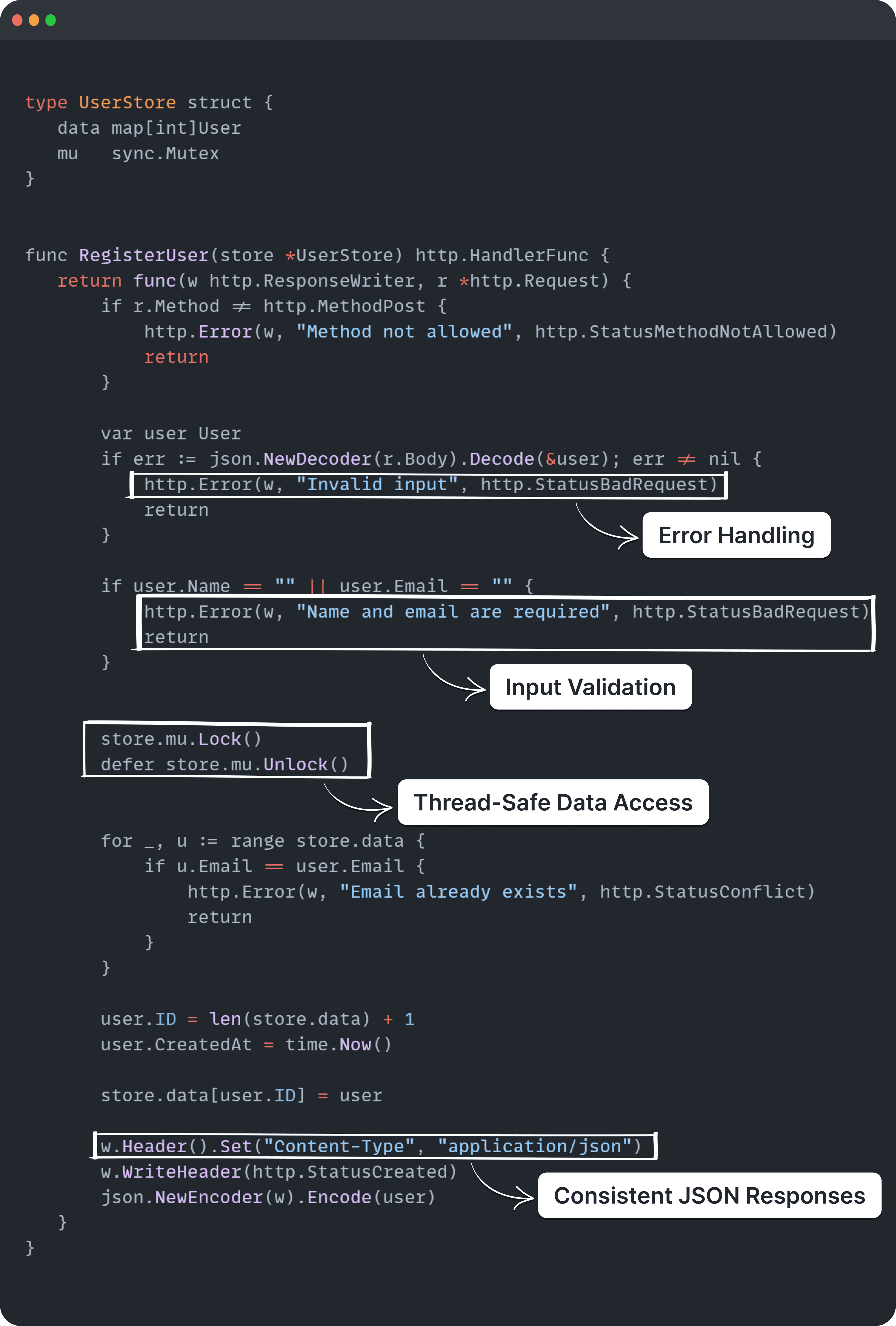OneClick Golang Code Snippet
