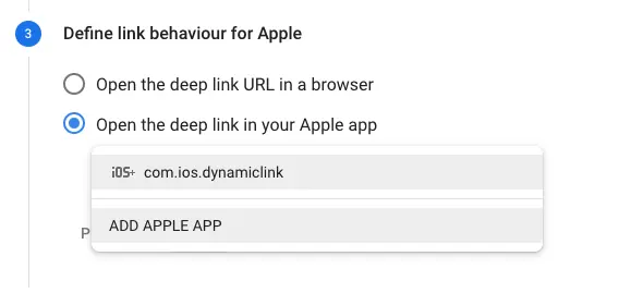 define link behaviour for apple